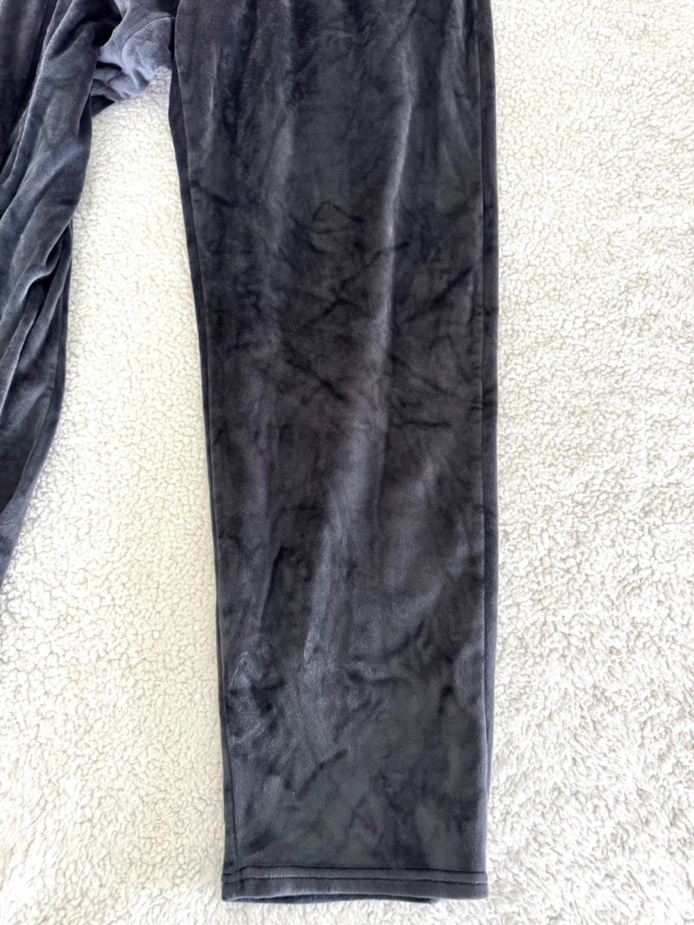 Natori Pants Womens XL Velour Charcoal Gray Pull On Soft Stretchy High Rise Cozy - Picture 2 of 6